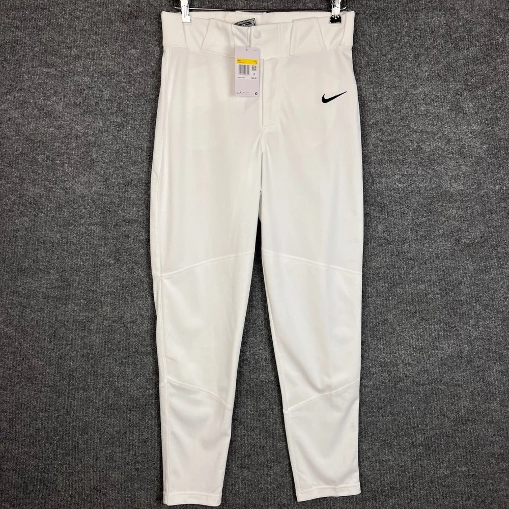 NEW Nike Baseball Pants Mens Small White Dri-FIT Tapered Athletic